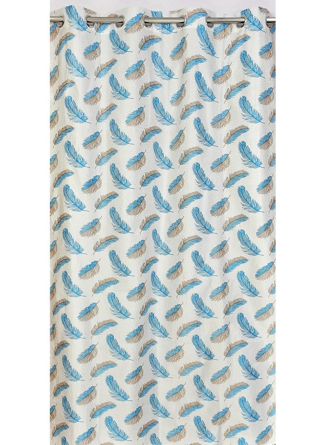 POLARTAINS Polyester Curtains 9 Feet Long Set of 2 for Long Door (Aqua 4 ft x 9 ft) | Floral - Image 4