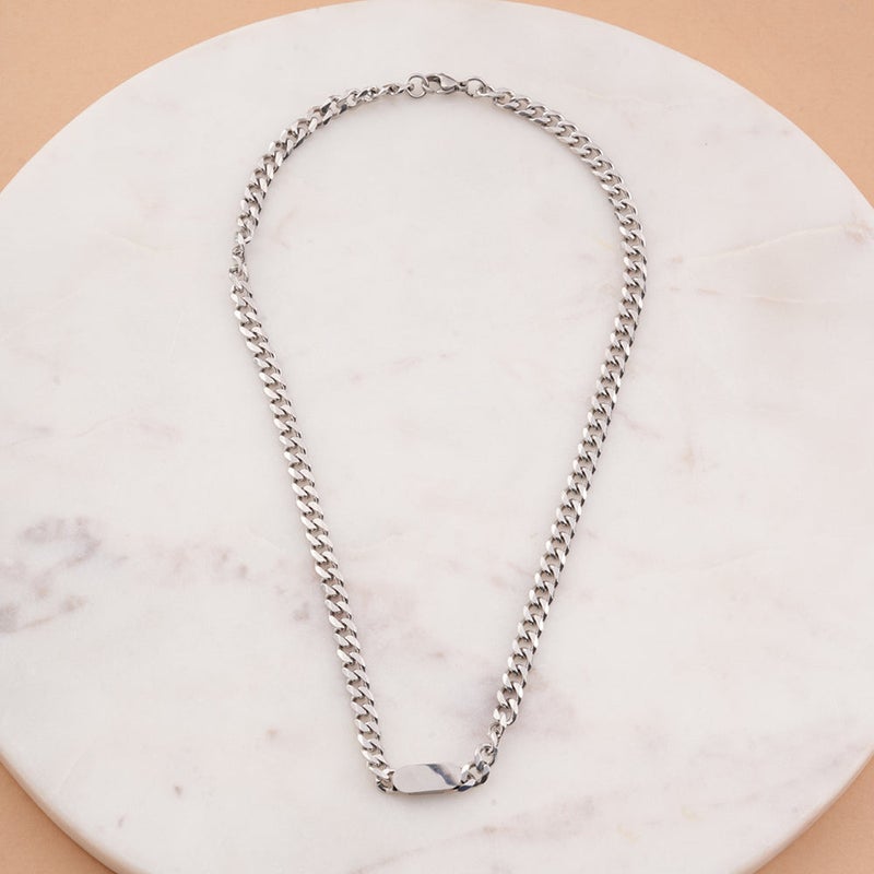 Palmonas Bolt Signature Silver Cuban Chain For Men - Waterproof & Anti-Tarnish - Image 3