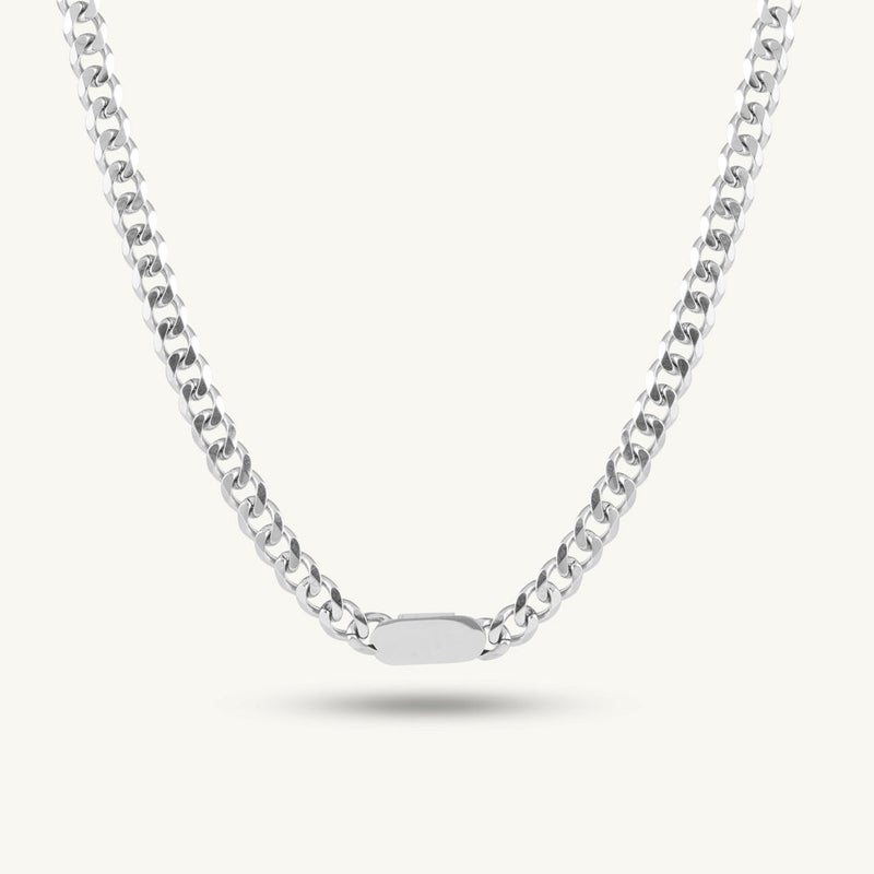 Palmonas Bolt Signature Silver Cuban Chain For Men - Waterproof & Anti-Tarnish - Image 1