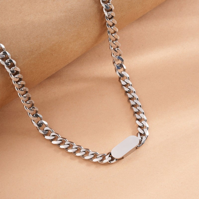 Palmonas Bolt Signature Silver Cuban Chain For Men - Waterproof & Anti-Tarnish - Image 2