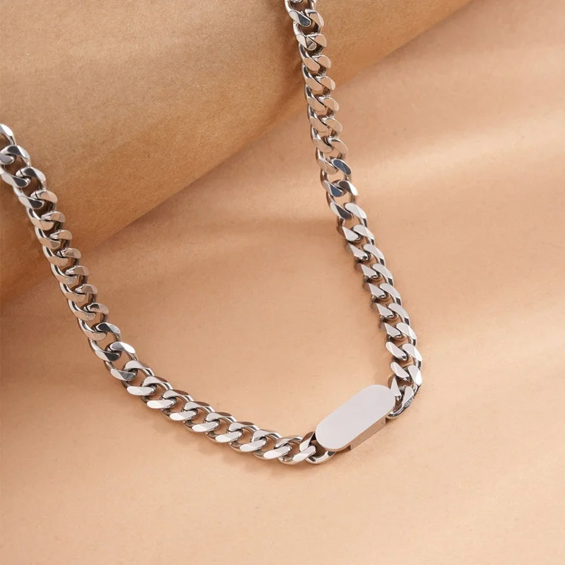 Palmonas PALMONAS Bolt Signature Silver Cuban Chain Necklace for Men | Waterproof & Anti-Tarnish