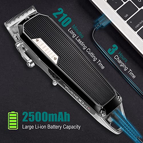 LANVIER Hair Clippers for Men, Professional 10W/7500RPM High Speed Barber Clipper for Hair Cutting and Grooming, Dual Voltage Cordless Hair Trimmer Kit with LED Display & Storage Case - Black - Image 4