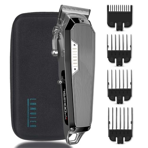 LANVIER Hair Clippers for Men, Professional 10W/7500RPM High Speed Barber Clipper for Hair Cutting and Grooming, Dual Voltage Cordless Hair Trimmer Kit with LED Display & Storage Case - Black - Image 1