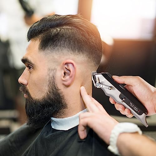 LANVIER Hair Clippers for Men, Professional 10W/7500RPM High Speed Barber Clipper for Hair Cutting and Grooming, Dual Voltage Cordless Hair Trimmer Kit with LED Display & Storage Case - Black - Image 5