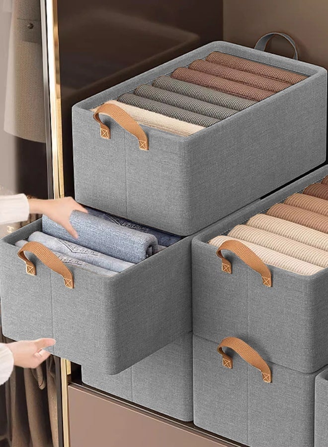 DESINO 3-Pack Foldable Wardrobe Storage Boxes with Handles, Large-Capacity 26L Clothing Organizers for Clothes and Bed Sheets (40×27×21cm) - Image 2