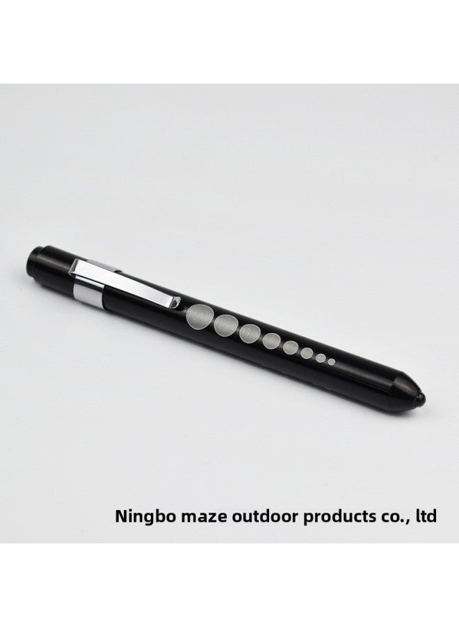 Led Pen Flashlight Aluminum Alloy Doctor Pen Lamp Led Flashlight Medical Pen Lamp Pupil Pen White Light-Color:White Light: Black Shell  - Image 1