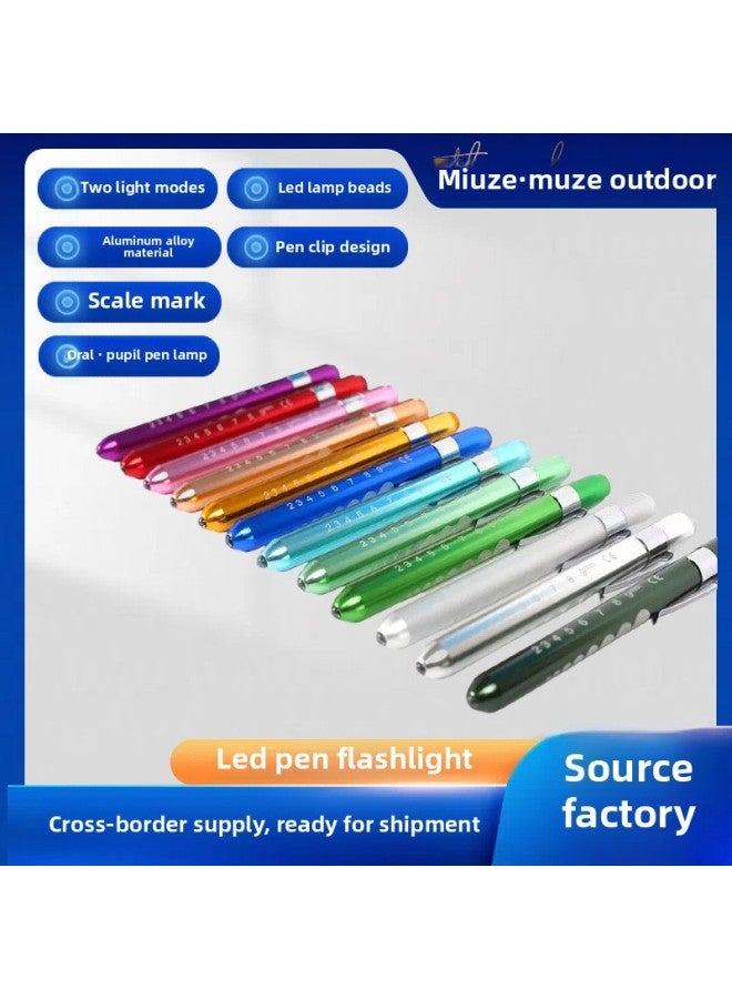 Led Pen Flashlight Aluminum Alloy Doctor Pen Lamp Led Flashlight Medical Pen Lamp Pupil Pen White Light-Color:White Light: Black Shell  - Image 2