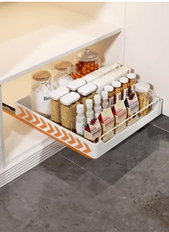 XiuWoo Pull Out Cabinet Drawer Shelf Organizer, Slide Out Drawer Storage Shelves for Kitchen Cupboard, Roll-Out Sliding Drawer, Roll-Out Sliding Under Sink storage  with 2 Slider, No Need Drill and Nailing  - Image 1