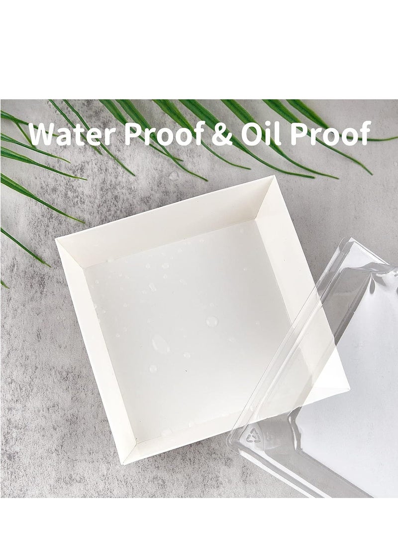 50 Pack Bakery Boxes  Small Dessert Boxes To Go  4 Inch Paper Mini Cake Boxes, Clear Treat Boxes, Disposable Cookie Cake Slice Containers for Charcuterie, Strawberries, Baked Goods  - Image 5
