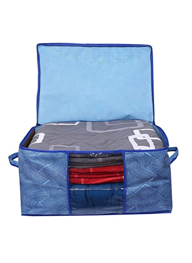 Kuber Industries Kuber Industries Leheriya Design Underbed Storage Bag, Storage Organiser, Blanket Cover Set Of 3 (Royal Blue, Non-Woven), 65 x 47 x 33 Centimeters  - Image 5