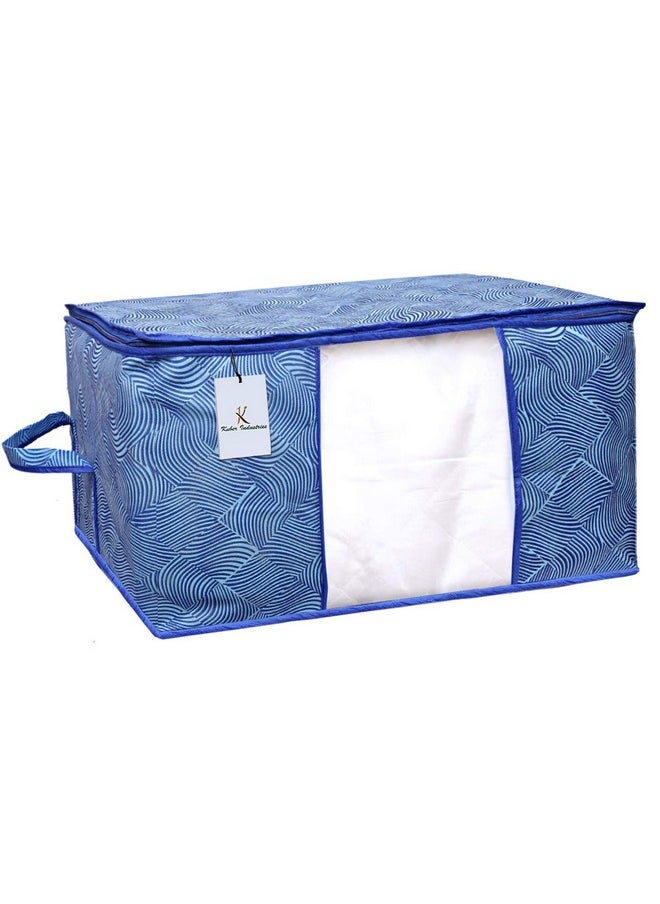 Kuber Industries Kuber Industries Leheriya Design Underbed Storage Bag, Storage Organiser, Blanket Cover Set Of 3 (Royal Blue, Non-Woven), 65 x 47 x 33 Centimeters  - Image 3