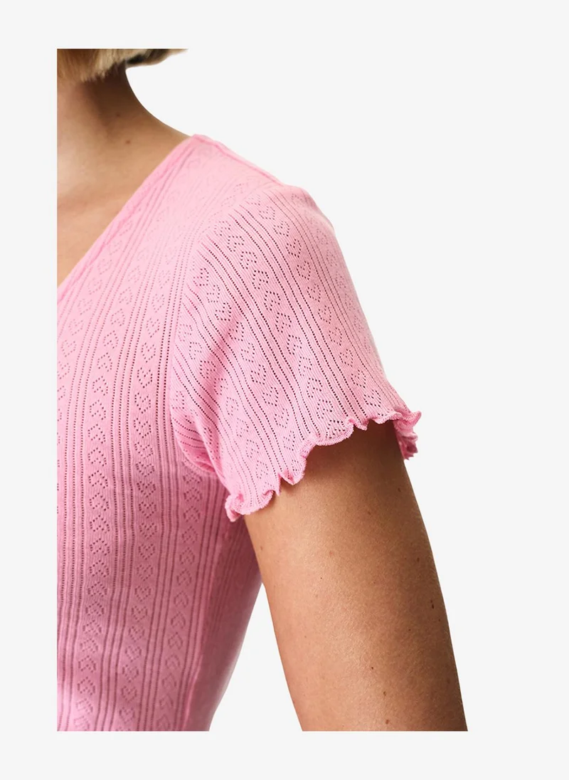 بنتي Women Rosalie Pointel Short Sleeve Shorts Pink Set