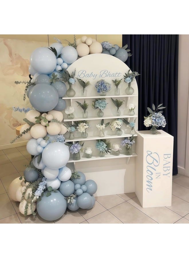 Togvu Dusty Blue Green Grey Balloon Garland Arch Kit, 112 Pcs Dusty Slate Blue Sage Green Pastel Blue Grey White Balloon Arch Kit for Boys Men Women Birthday Wedding Baby Bridal Shower Party Decorations - Image 3