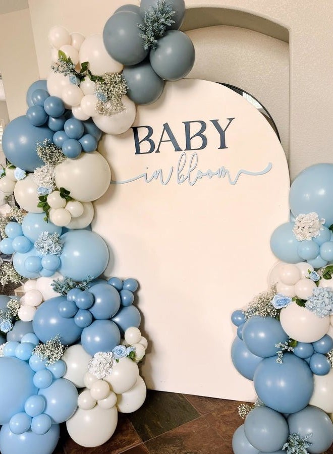 Togvu Dusty Blue Green Grey Balloon Garland Arch Kit, 112 Pcs Dusty Slate Blue Sage Green Pastel Blue Grey White Balloon Arch Kit for Boys Men Women Birthday Wedding Baby Bridal Shower Party Decorations - Image 4