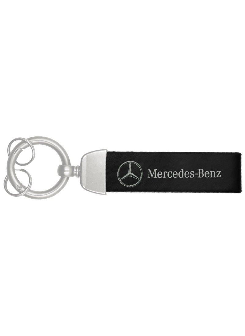 Mercedes-Benz - Car Key Chain Super Finish Metal Ring Leather Strap Keychain MERCEDES-BENZ - Image 1