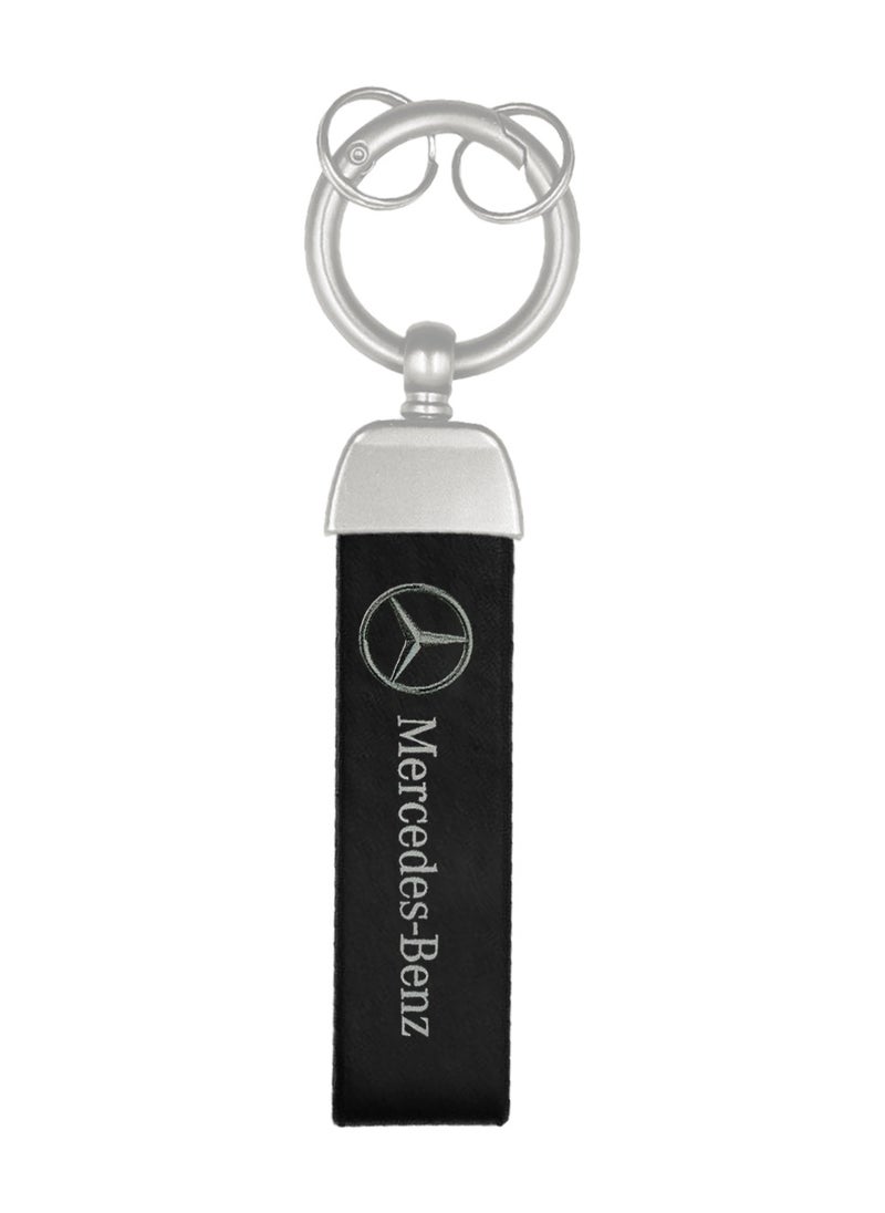 Mercedes-Benz - Car Key Chain Super Finish Metal Ring Leather Strap Keychain MERCEDES-BENZ - Image 1