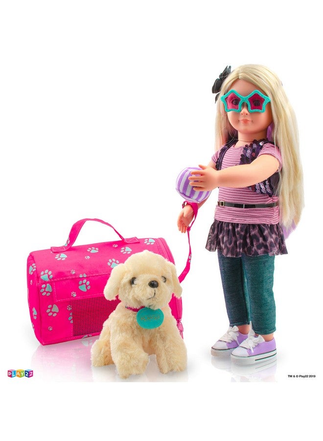 Play22 Plush Puppy Doll Set For Kids 9 Pcs - Baby Doll Accessories - Doll Puppy Set - 4 Year Old Girl Birthday Gifts, Little Girl Toys, Sized For 18" Dolls, Multicolor - Image 3
