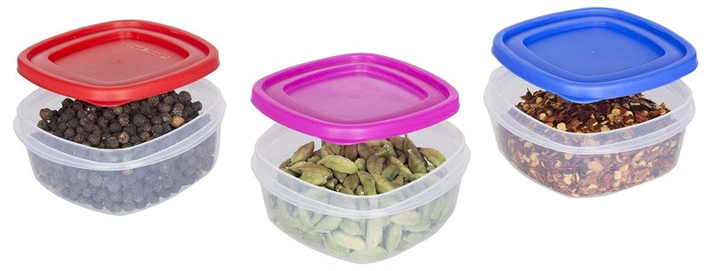 Cutting EDGE Super Sturdy Tiny Airtight Spice Kitchen Storage Containers Fridge Utility Pickle jar Sauce Dip Container 125ml Set of 12 Multicolor - Image 2