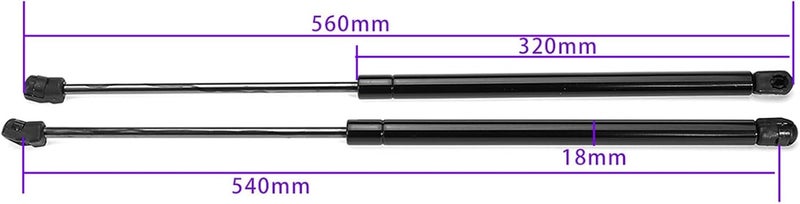 Wivplex Hood Lift Supports for Acura MDX 2001-2006 - Image 2