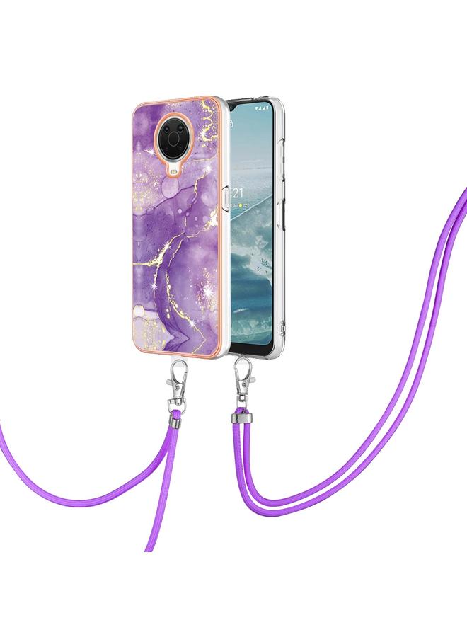 S-TOP Case For Nokia G20 / G10 Electroplating Marble Pattern TPU Phone Case with Lanyard - Image 1