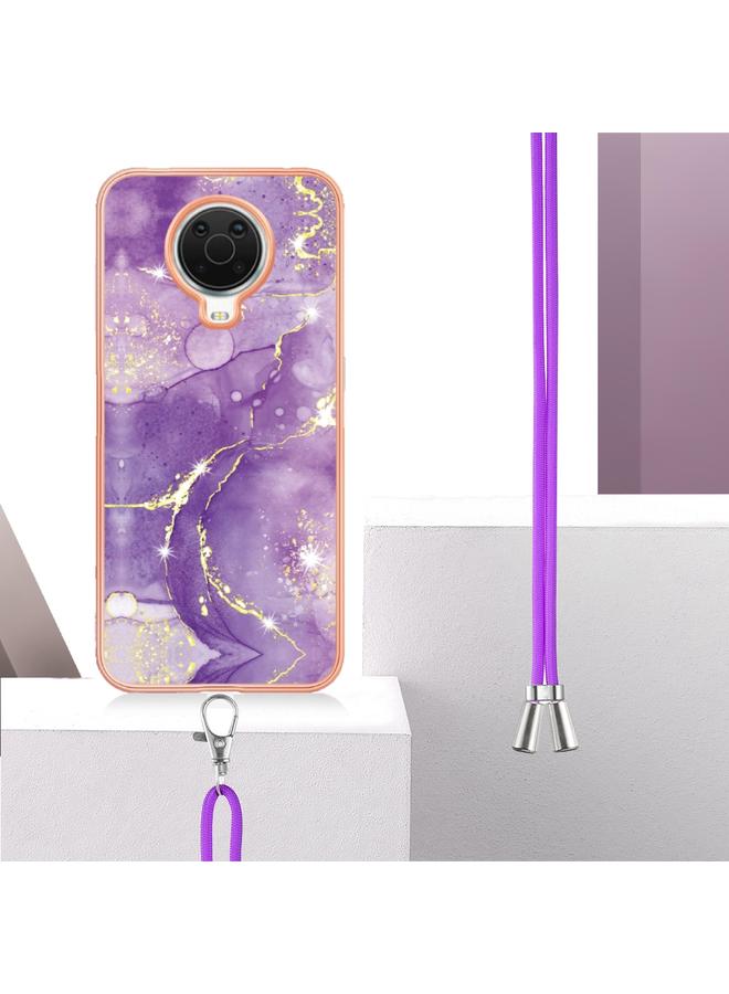 S-TOP Case For Nokia G20 / G10 Electroplating Marble Pattern TPU Phone Case with Lanyard - Image 3