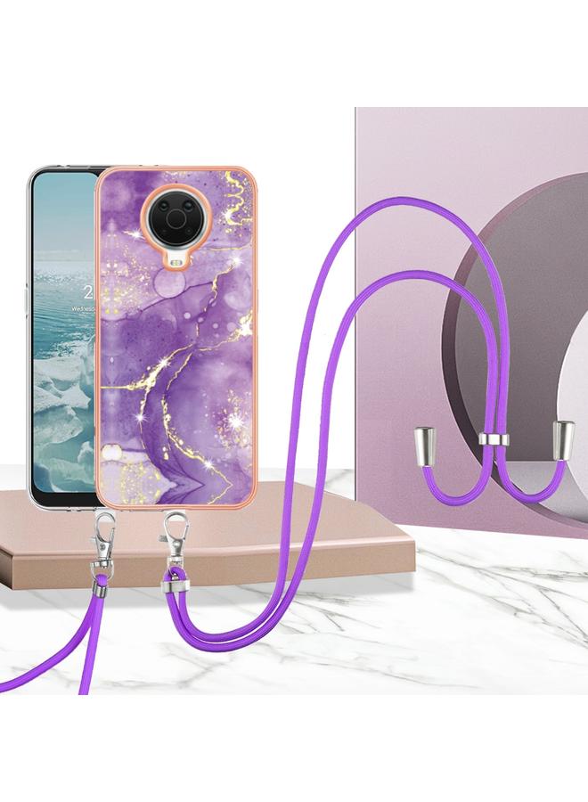 S-TOP Case For Nokia G20 / G10 Electroplating Marble Pattern TPU Phone Case with Lanyard - Image 2