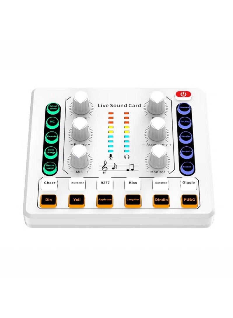 M8 Live Sound Card DSP Chip Twelve Ambient Sounds Four Kinds Of Sound Changes Live Broadcast DJ Mixer Music Recording Guitars TikTok Facebook YouTube USB Bluetooth - Image 2