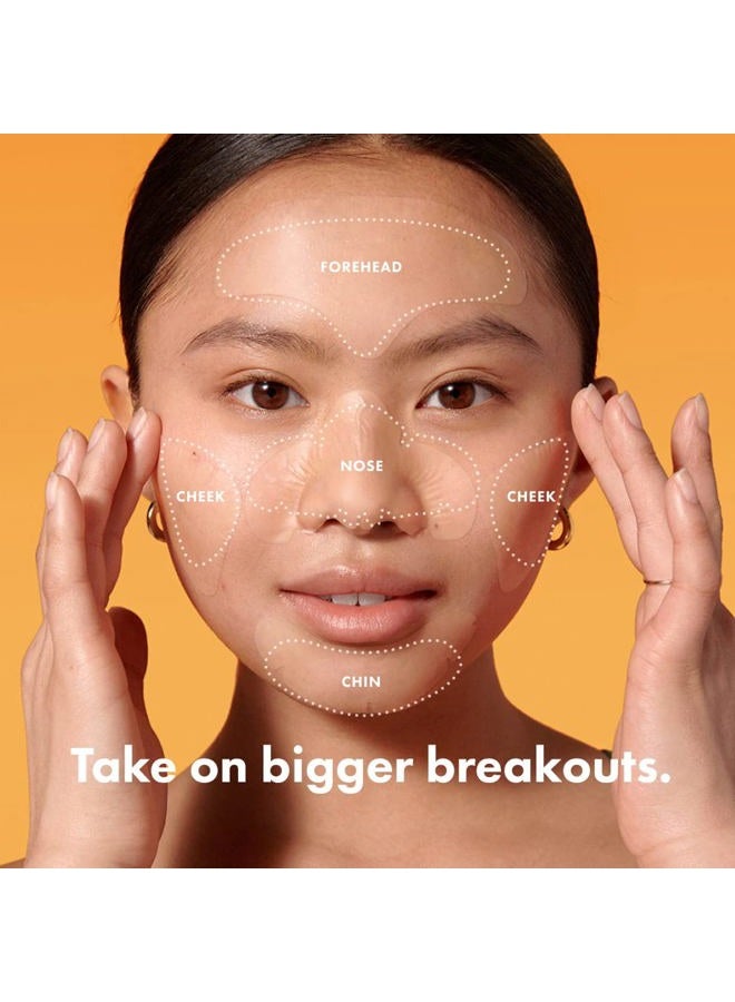 Mighty Patch قناع هيرو كوسميتيكس - قناع هيدروكوليد XL لعلاج حب الشباب، 5 لاصقات كبيرة للبثور على الأنف، الذقن، الجبين والخدين - صديق للنباتيين، لم يتم اختباره على الحيوانات (1 قطعة) - Image 2