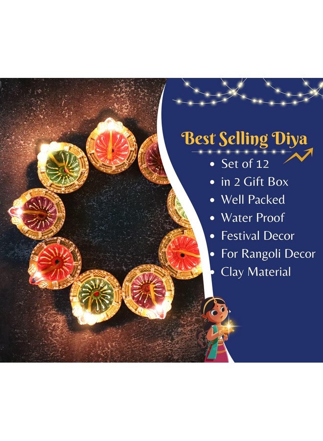 Indian Karigar 12 Diyas for Diwali Festival Diwali Diya for Diwali Decoration Items for Home Decor Terracotta Decorative Diyas for Diwali Diyas for Decoration Diwali Gift Hampers (Diya for Diwali) - Image 4