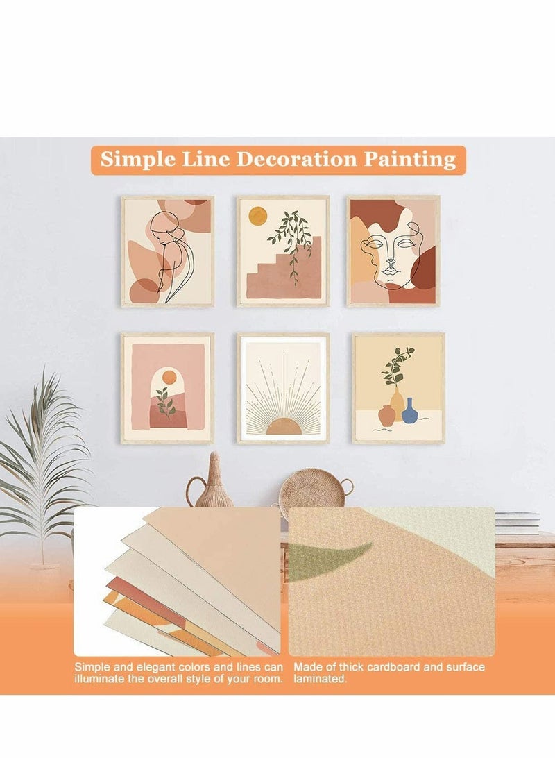 SOLARAE 6 Pcs Abstract Line Art Poster, Minimalist Wall Art Prints Modern Aesthetic Room Decor Woman Face Drawing Posters Geometric Drawing Poster for Bedroom Office Home Decor(11.8"x8.27", unframed) - Image 3
