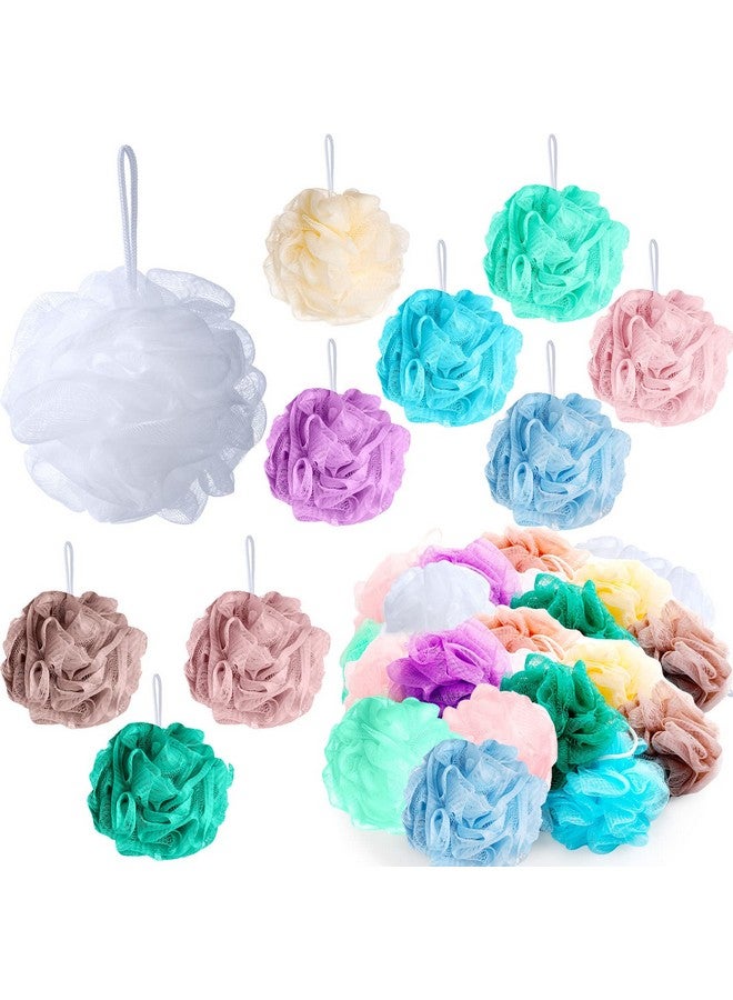Chengu 50 Pack Loofah Sponge Bath Sponge Shower Loofah Mesh Shower Ball Bath Pouf Wash Body Puff For Women Men 30 G (Multicolor) - Image 1