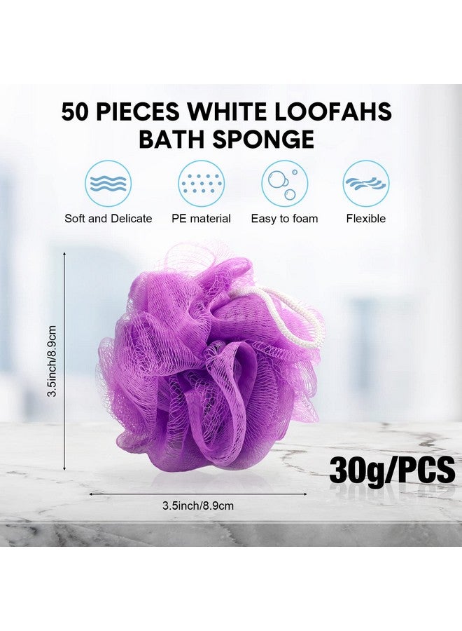 Chengu 50 Pack Loofah Sponge Bath Sponge Shower Loofah Mesh Shower Ball Bath Pouf Wash Body Puff For Women Men 30 G (Multicolor) - Image 2