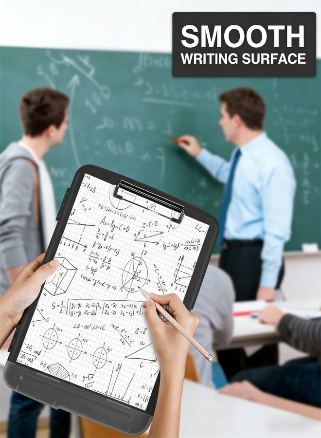 Clipboard with Storage, High Capacity Nursing Clip Board 8.5 x 11 with Pen Holder & Low Profile Clip, Plastic Clipboards Case Box, Teacher Must Haves School Office Supplies,Letter Size/ A4 - Image 4