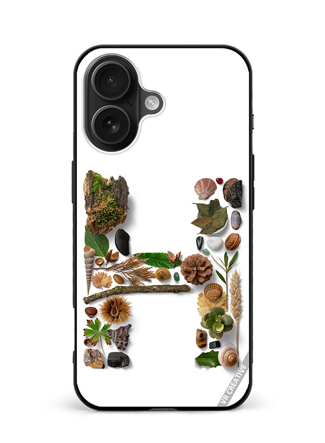 VR CREATIVE Protective Case Cover For Apple iPhone 16 Plus Alphabet H Design Multicolour