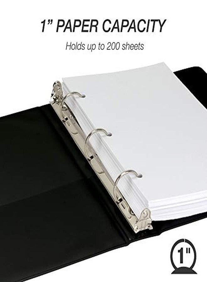 سامسيل مجلد سامسيل الاقتصادي الصغير ذو الثلاث حلقات، مقاس 1 بوصة، صنع في الولايات المتحدة الأمريكية، مجلد بحلقات دائرية، غلاف قابل للتخصيص غير لاصق، مساحة تخزين 1 بوصة، مفرد، أسود - Image 4