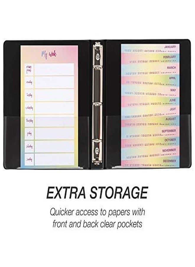 سامسيل مجلد سامسيل الاقتصادي الصغير ذو الثلاث حلقات، مقاس 1 بوصة، صنع في الولايات المتحدة الأمريكية، مجلد بحلقات دائرية، غلاف قابل للتخصيص غير لاصق، مساحة تخزين 1 بوصة، مفرد، أسود - Image 5