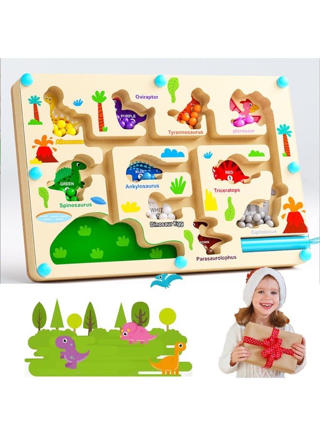 عالية الجودة متاهة الألوان والأرقام المغناطيسية، ألعاب مطابقة العد من مونتيسوري، لوحة ألغاز خشبية لتعلم مطابقة الألوان والعد للأطفال الصغار والأولاد والبنات ومرحلة ما قبل المدرسة من سن 3 إلى 5 سنوات - Image 1