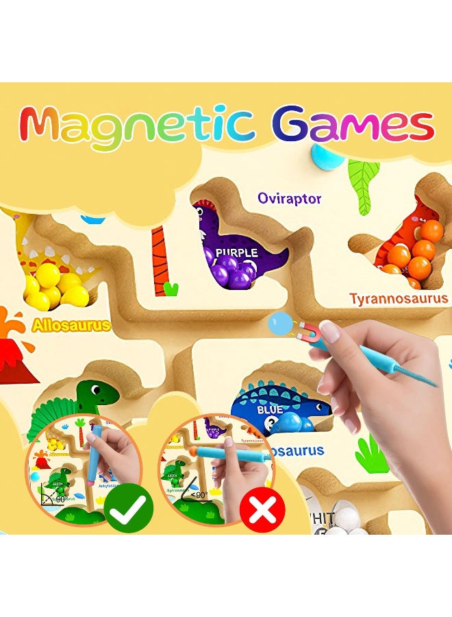 عالية الجودة متاهة الألوان والأرقام المغناطيسية، ألعاب مطابقة العد من مونتيسوري، لوحة ألغاز خشبية لتعلم مطابقة الألوان والعد للأطفال الصغار والأولاد والبنات ومرحلة ما قبل المدرسة من سن 3 إلى 5 سنوات - Image 3