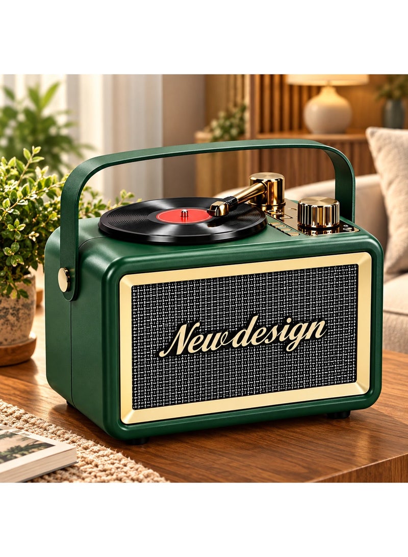 Feexot FX-2531B Retro Gramophone Style Bluetooth Speaker & FM Radio, Multicolour Home Decor Ornament - Image 1