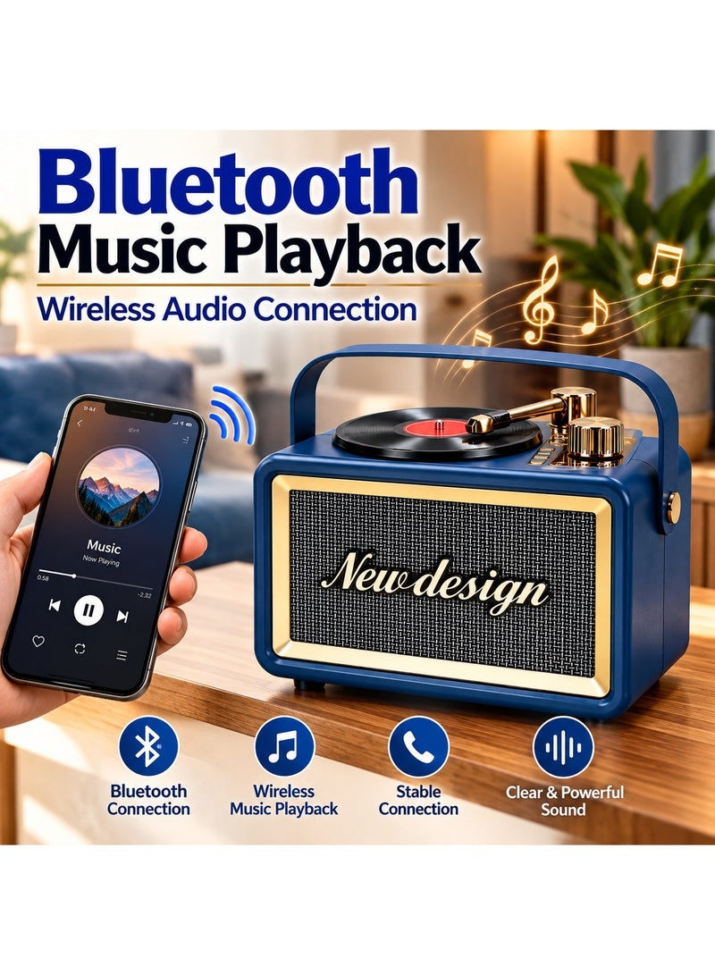 Feexot FX-2531B Retro Gramophone Style Bluetooth Speaker & FM Radio, Multicolour Home Decor Ornament - Image 3