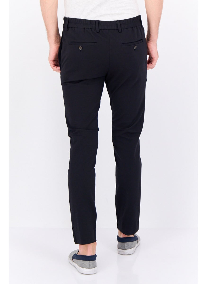 ESPRIT Men Regular Fit Solid Chino Pants, Black  - Image 3