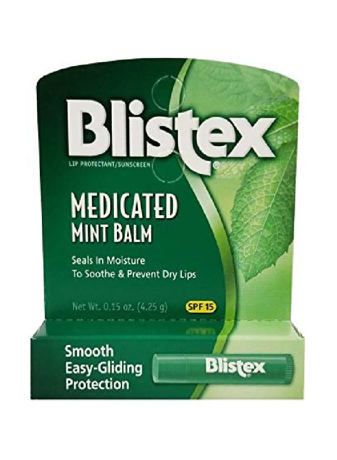 Blistex Medicated Mint Balm Spf 15 0.15 Oz (Pack Of 9) - Image 2