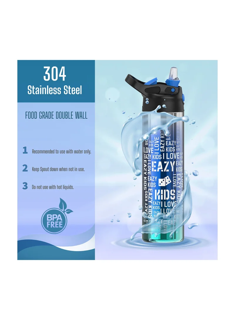 Eazy Kids  Eazy Kids Double wall Stainless Steel Water Bottle - Blue (530ml)  | Best Price UAE