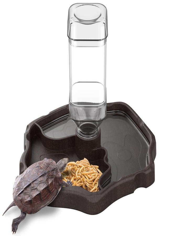 باوفلي مغذي مياه الزواحف الأوتوماتيكي من باوفلاي، زجاجة مياه للسلاحف، وعاء طعام وماء للسلاحف، موزع مياه للثعابين والسحالي الملتحية والحرباء - Image 1