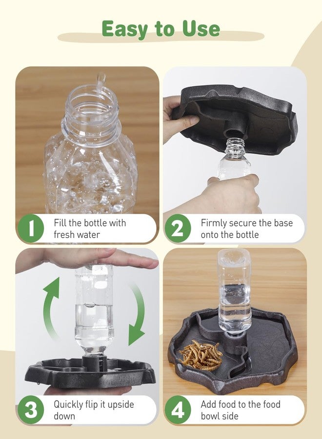 باوفلي مغذي مياه الزواحف الأوتوماتيكي من باوفلاي، زجاجة مياه للسلاحف، وعاء طعام وماء للسلاحف، موزع مياه للثعابين والسحالي الملتحية والحرباء - Image 3