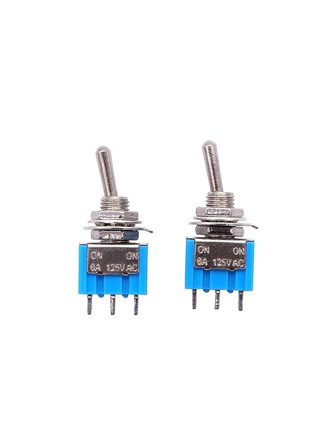 KNP KNP MTS-102 Blue Toggle Switch is a reliable and versatile switch designed for applications requiring a straightforward on-on switching mechanism. Its blue color makes it easily identifiable and adds a touch of style to your control panels or equipment.  - Image 1