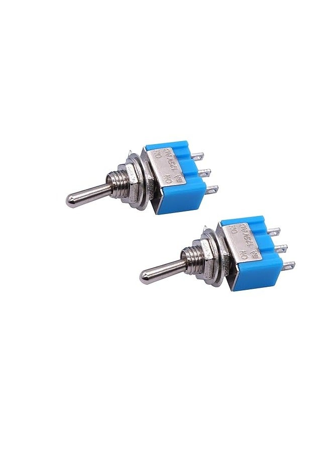 KNP KNP MTS-102 Blue Toggle Switch is a reliable and versatile switch designed for applications requiring a straightforward on-on switching mechanism. Its blue color makes it easily identifiable and adds a touch of style to your control panels or equipment.  - Image 3