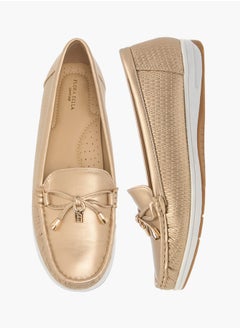 Flora Bella By Shoexpress Womens Textured Bow Accent Slip-On Loafers Ramadan Collection  - Image 2