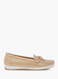 Flora Bella By Shoexpress Womens Textured Bow Accent Slip-On Loafers Ramadan Collection  - Image 3