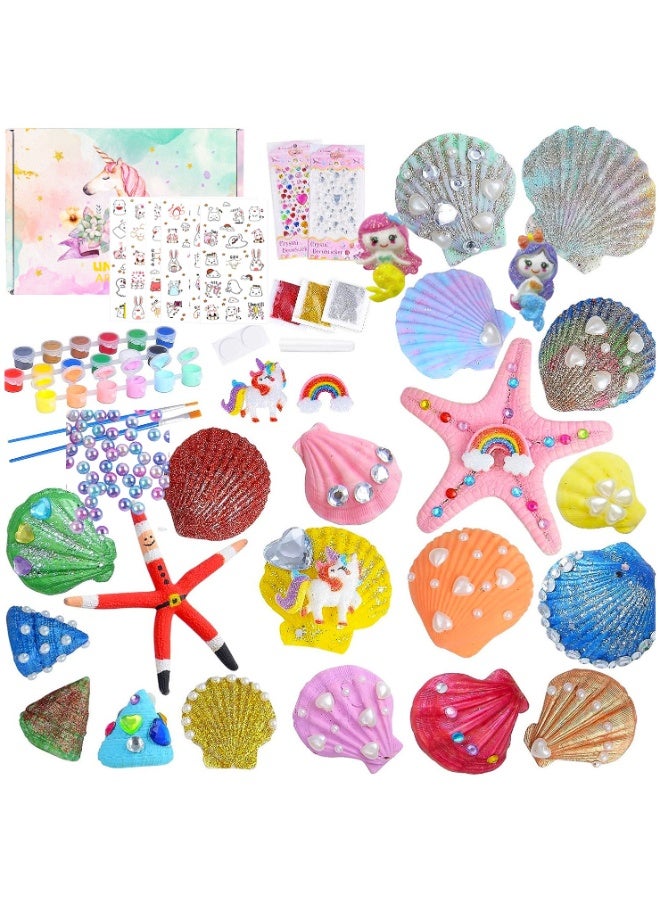 دايتويز مجموعة أعمال يدوية لرسم حورية البحر ووحيد القرن - مجموعة فنية إبداعية مع بريق وملصقات وألوان للأطفال من سن ٣ إلى ٨ سنوات. - Image 1